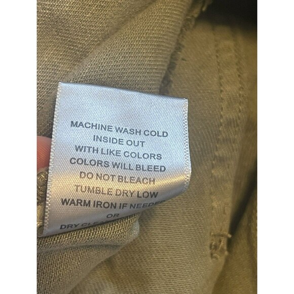 NWT Zenana Denim Washed Knot Strap Relaxed Fit Overalls green M wide leg cropped - Picture 7 of 8